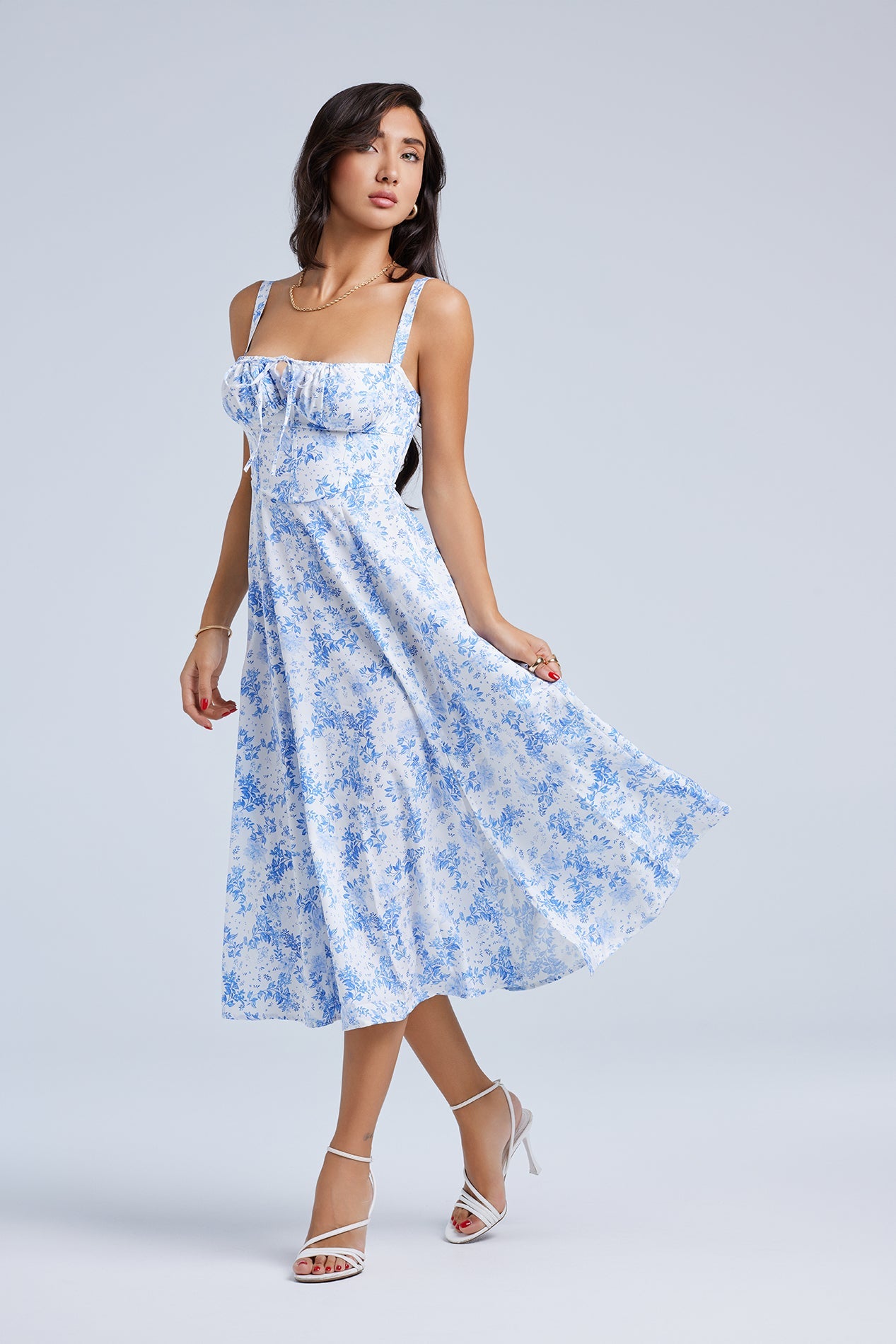 Louisa_Floral_Blue_17 LOUISA BUSTIER MIDI DRESS FOR WEDDING GUEST