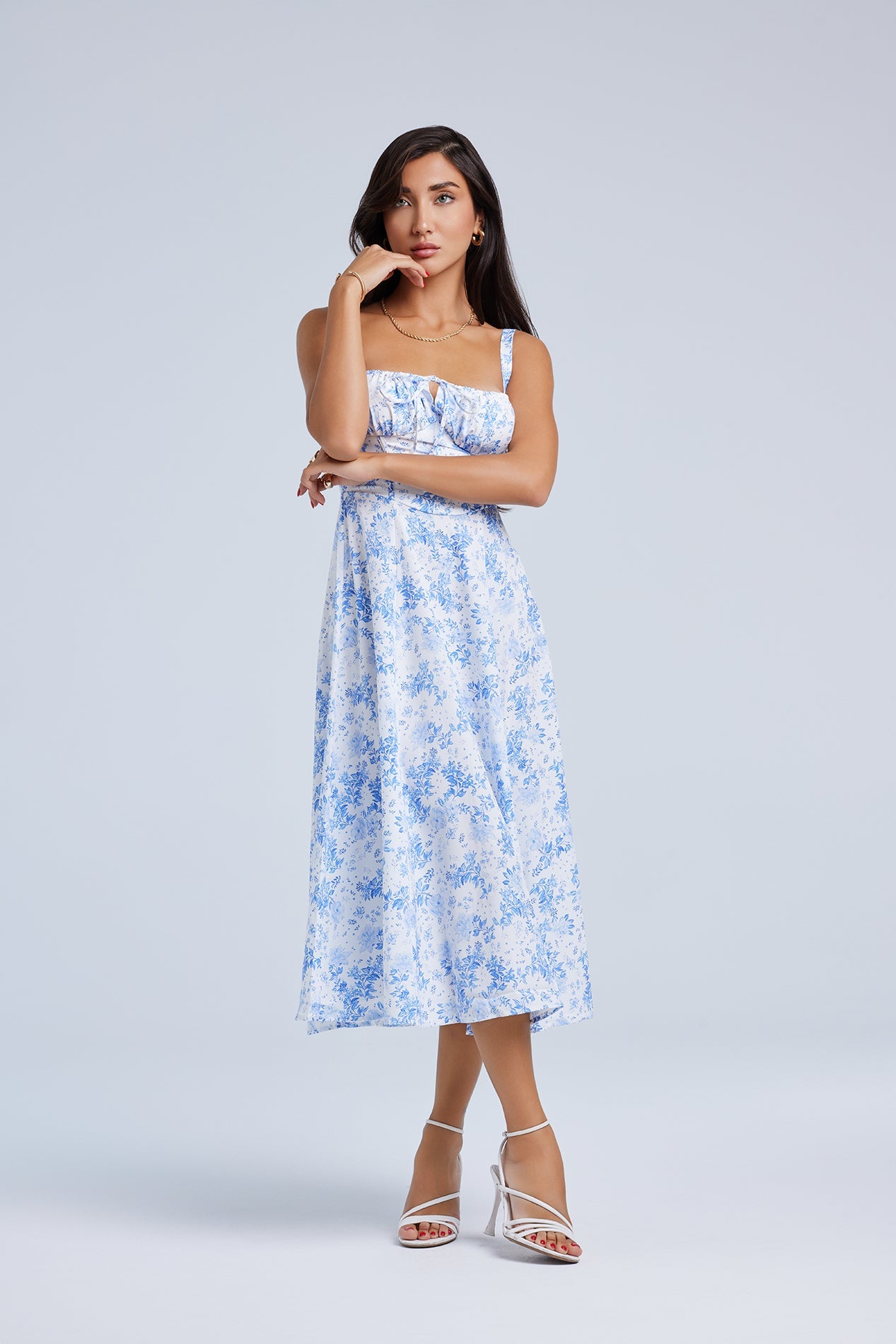 Louisa_Floral_Blue_8 LOUISA BUSTIER MIDI DRESS FOR WEDDING GUEST