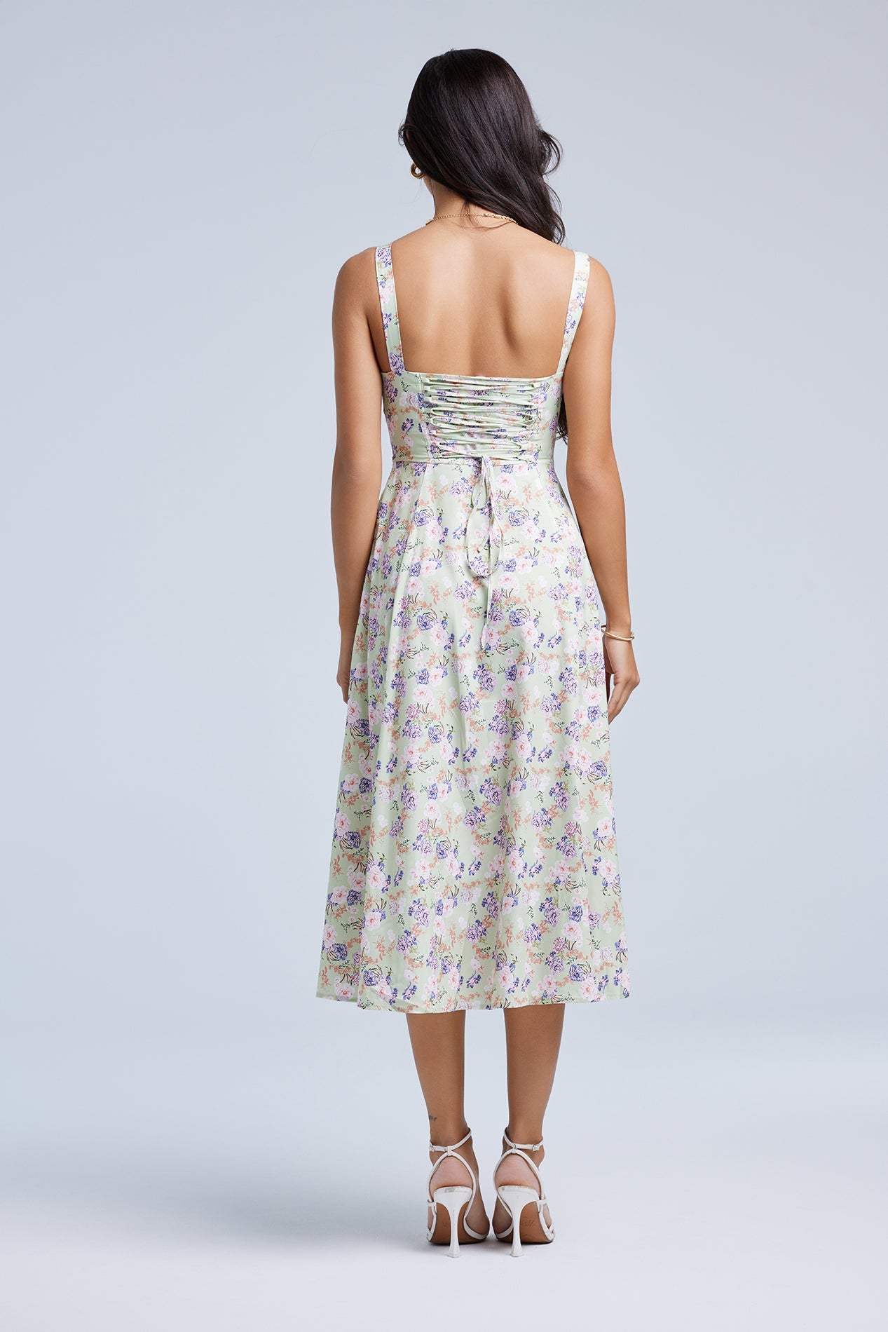 Louisa_Floral_Sage_3 LOUISA BUSTIER MIDI DRESS FOR WEDDING GUEST