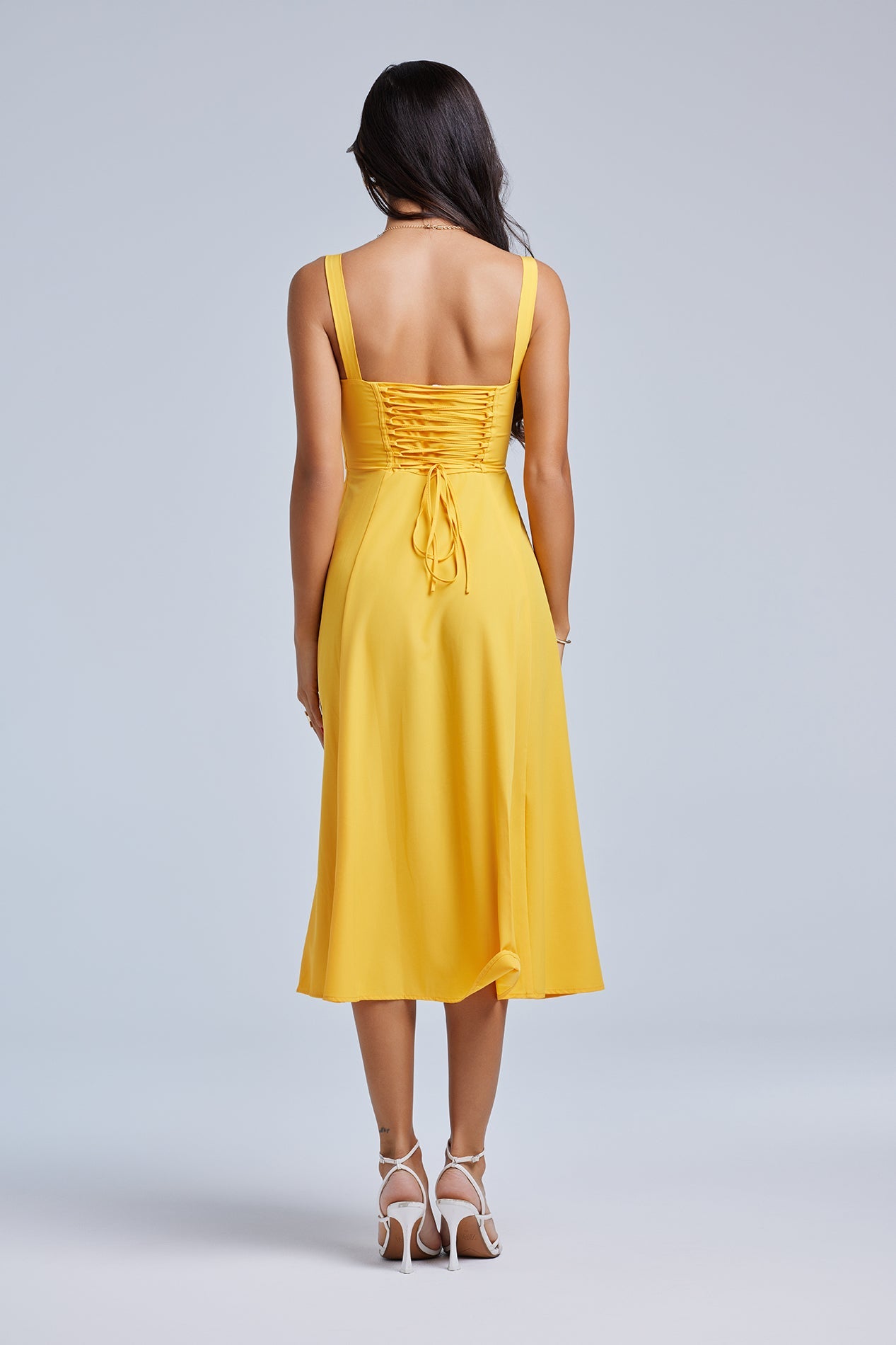 LOUISA BUSTIER MIDI DRESS FOR WEDDING GUEST