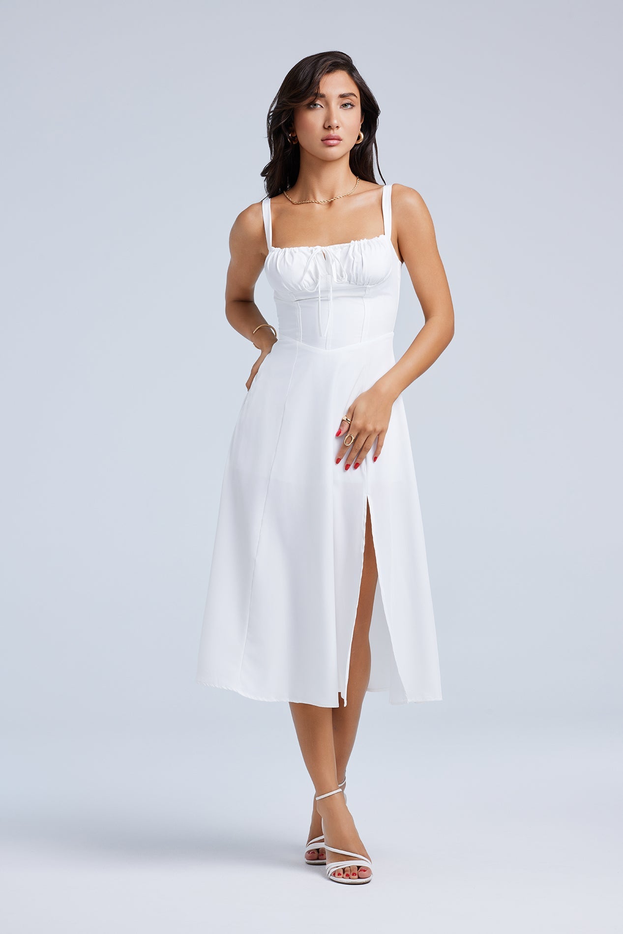 Louisa_White_2 LOUISA BUSTIER MIDI DRESS FOR WEDDING GUEST