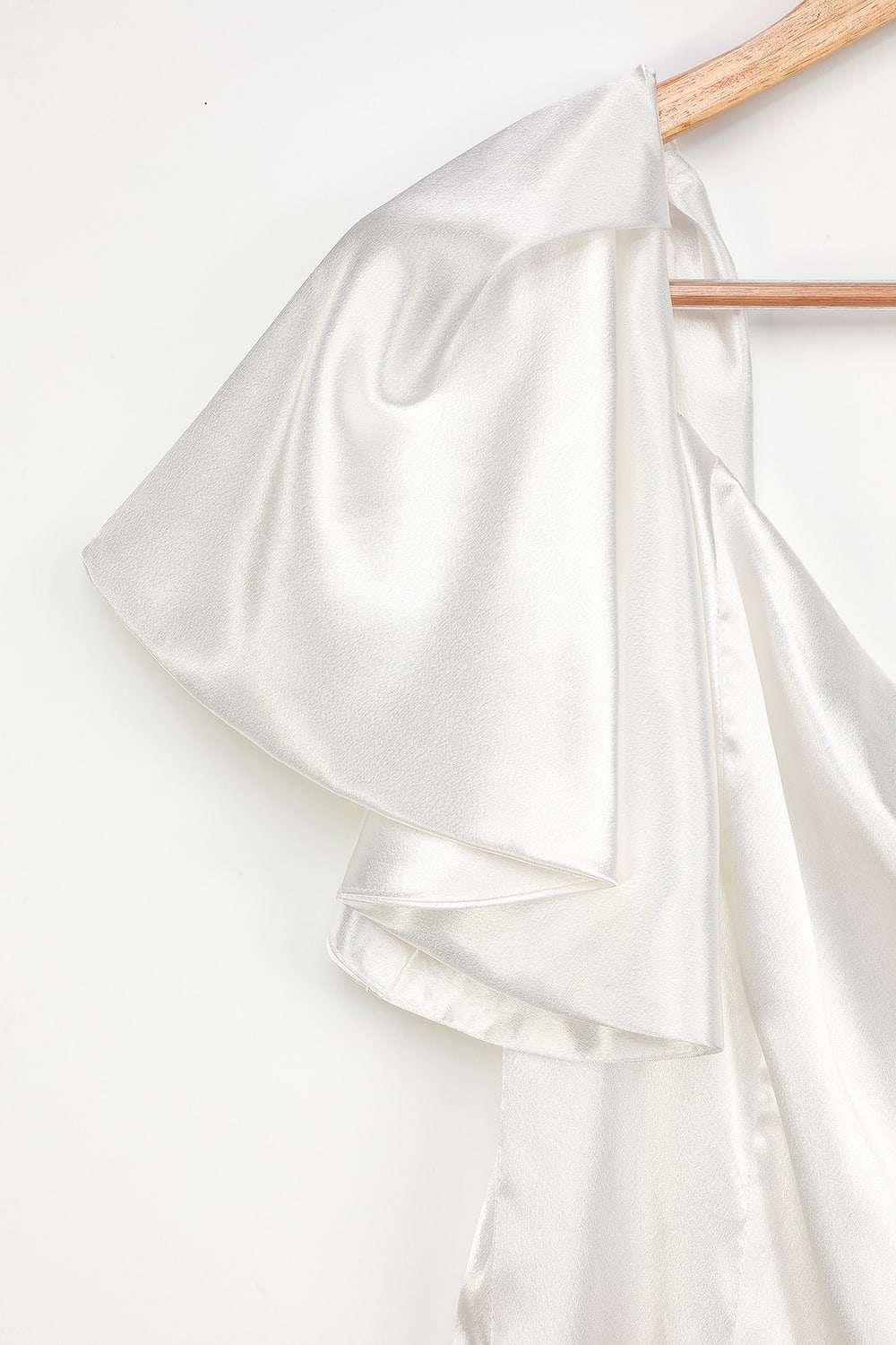 WHITE SATIN ONE-SHOULDER MINI COCKTAIL DRESS
