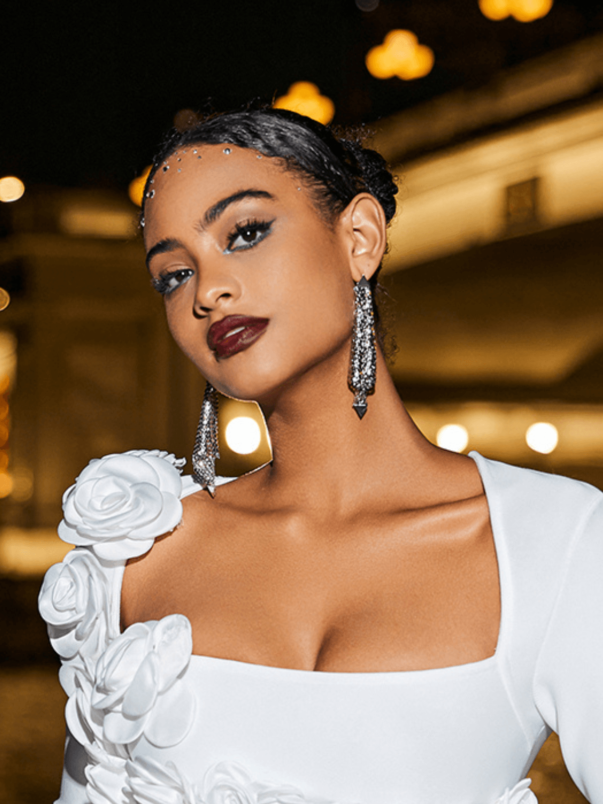 GOLD TRIANGLE TASSEL EARRINGS, PARTY STYLE