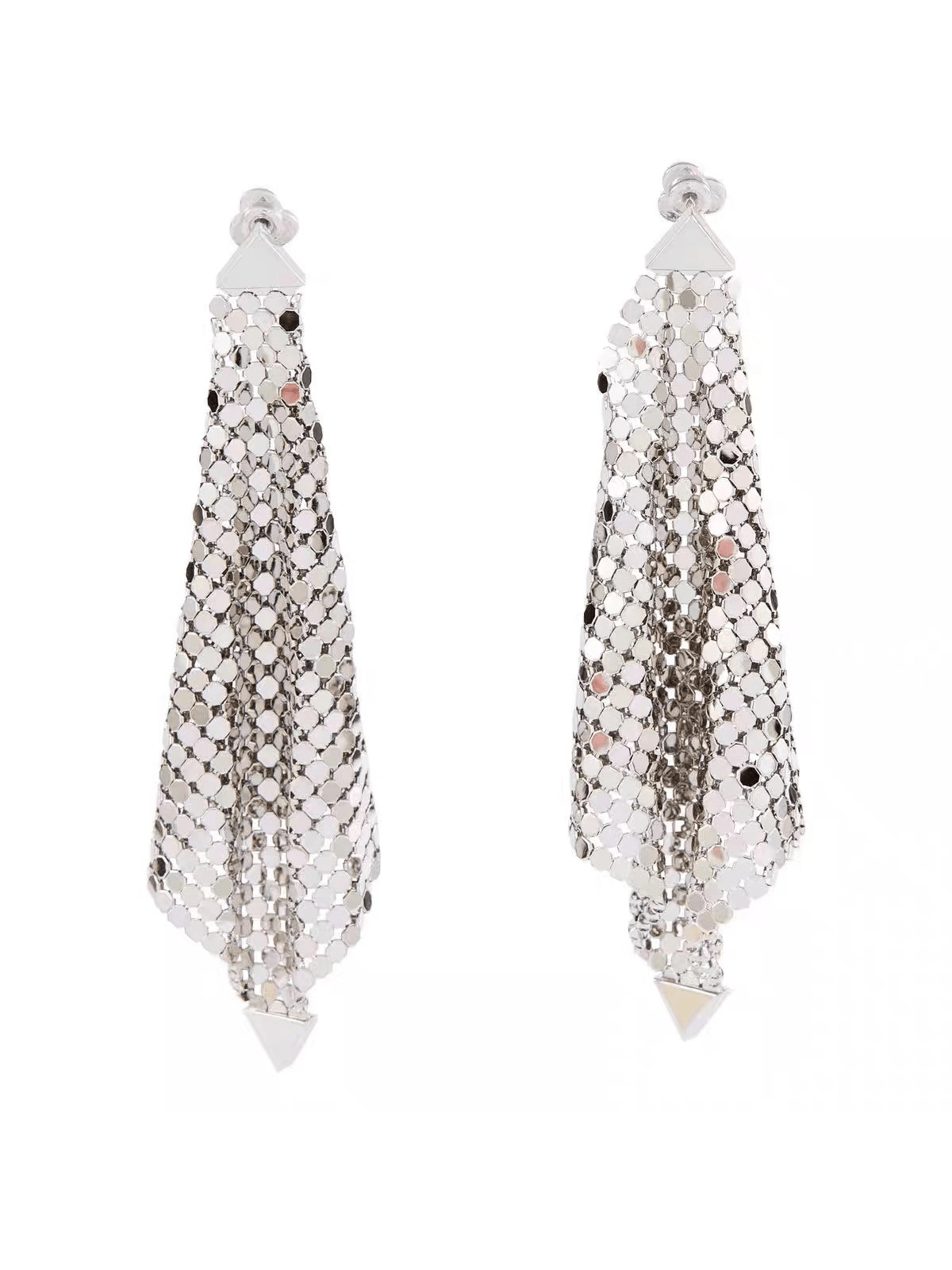 LusenTriangleTasselEarrings_4 GOLD TRIANGLE TASSEL EARRINGS, PARTY STYLE