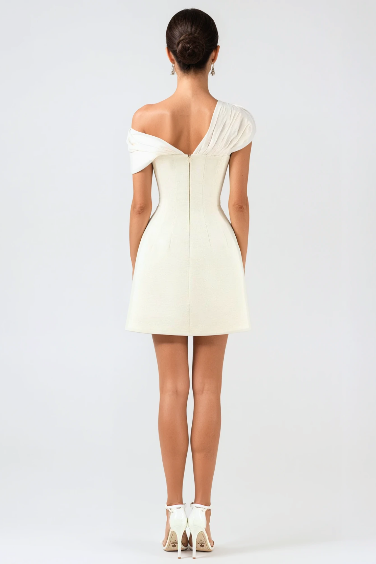LUZASA OFF-SHOULDER WHITE MINI DRESS - WEDDING GUEST