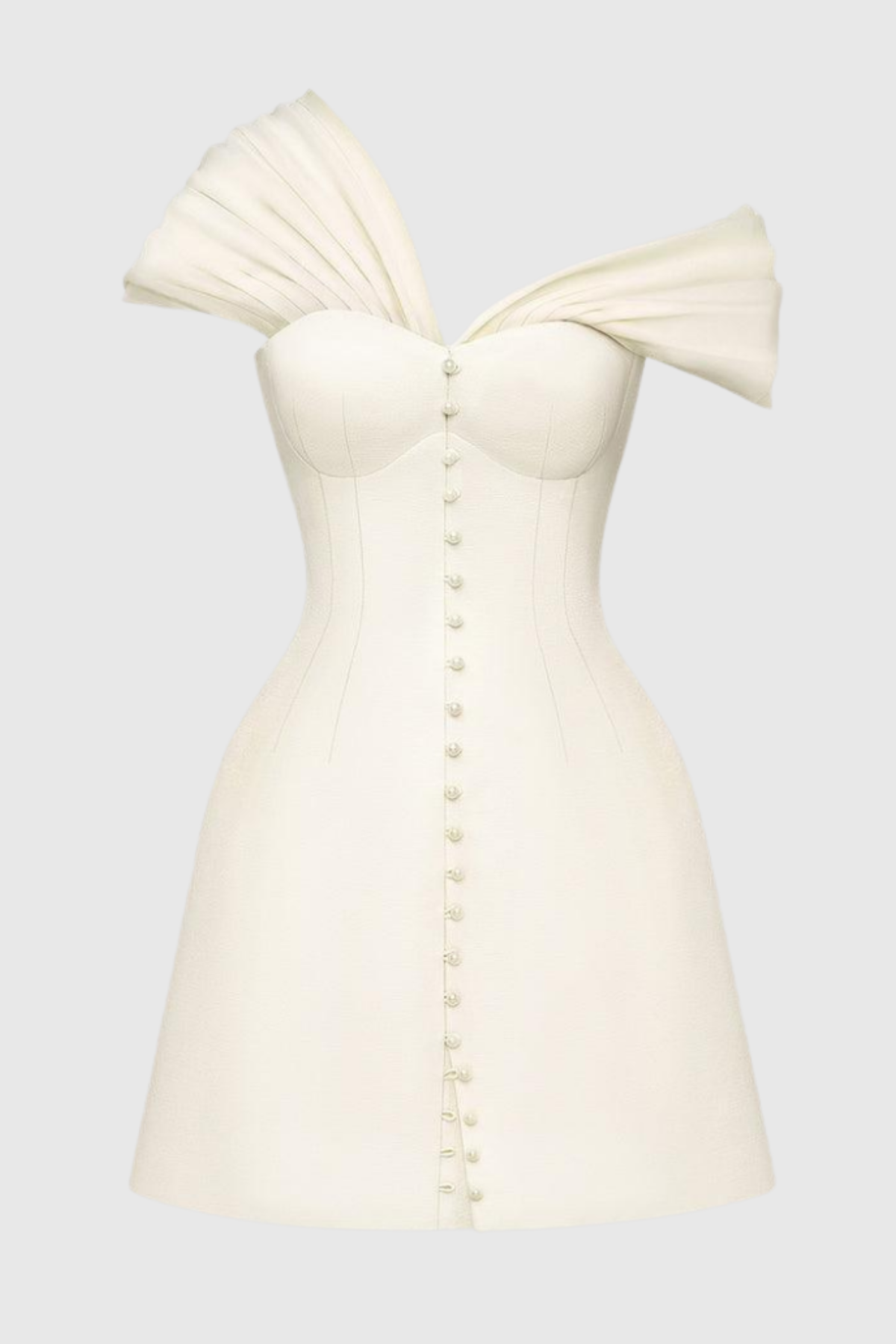 LUZASA OFF-SHOULDER WHITE MINI DRESS - WEDDING GUEST