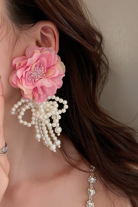LydiaFloralPearlEarrings_2 LYDIA FLORAL PEARL DROP EARRINGS FOR WEDDING