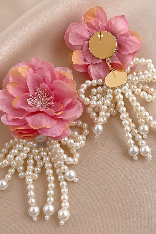 LydiaFloralPearlEarrings_3 LYDIA FLORAL PEARL DROP EARRINGS FOR WEDDING