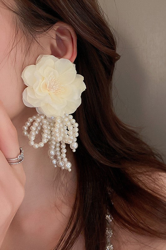 LydiaFloralPearlEarrings_4 LYDIA FLORAL PEARL DROP EARRINGS FOR WEDDING