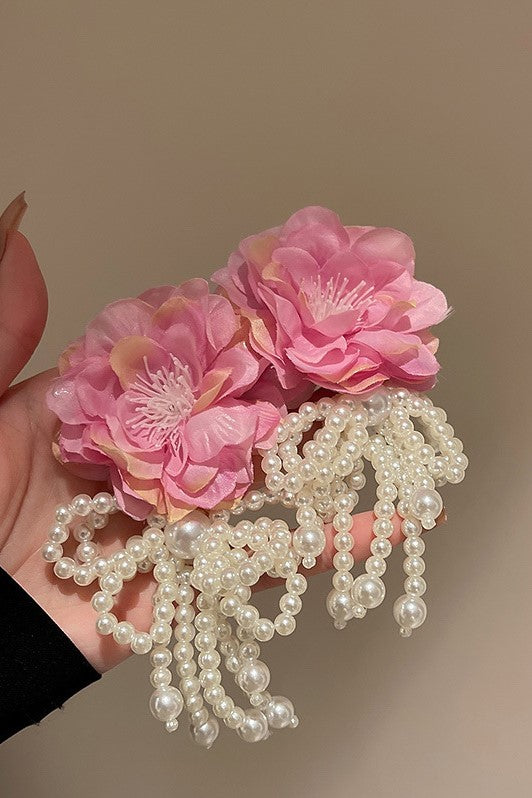 LydiaFloralPearlEarrings_6 LYDIA FLORAL PEARL DROP EARRINGS FOR WEDDING