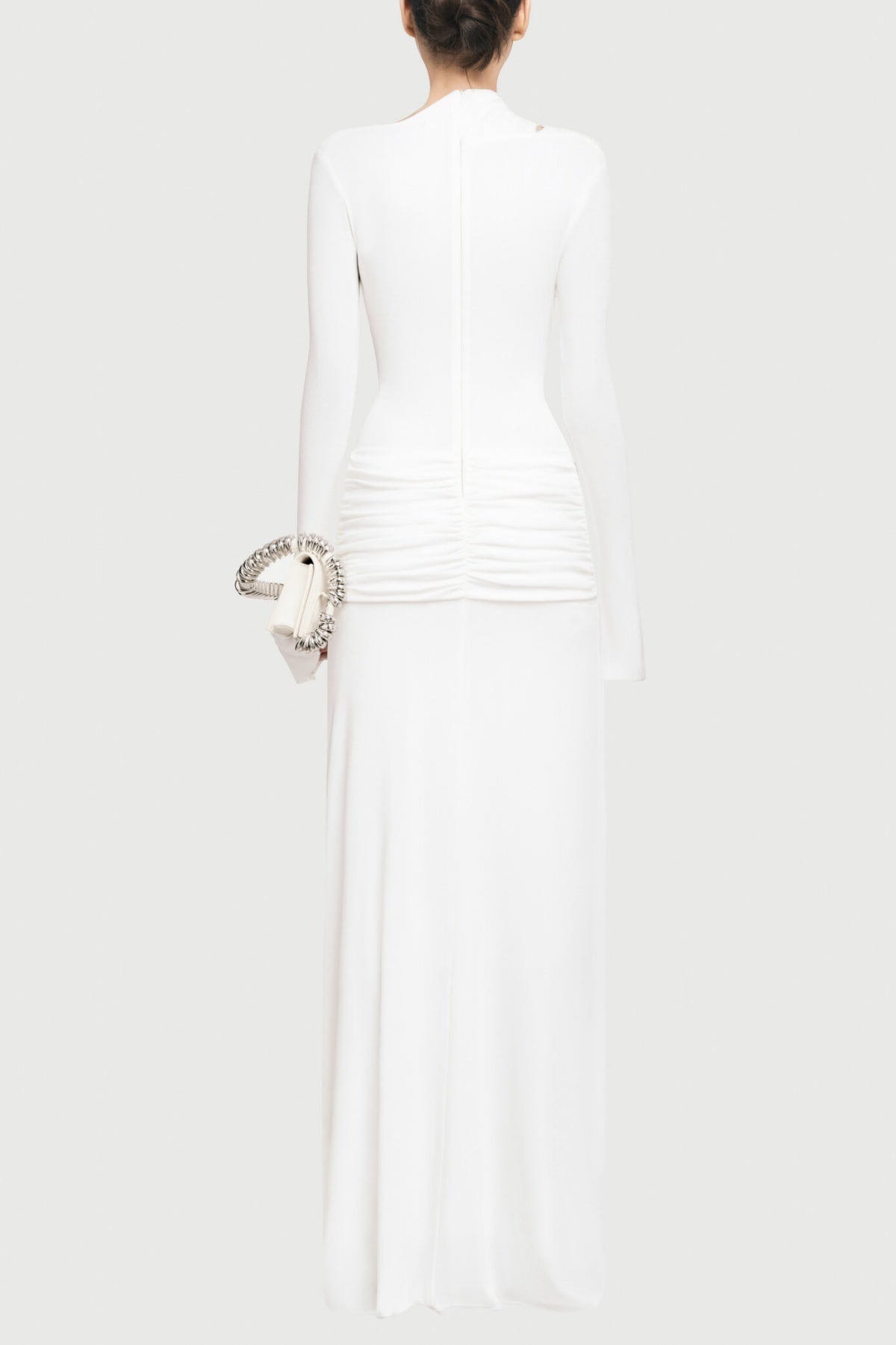 LysanderAsymmetricalDrapeCutoutMaxiDress-White1 LYSANDER ASYMMETRICAL DRAPE CUTOUT MAXI DRESS - WHITE