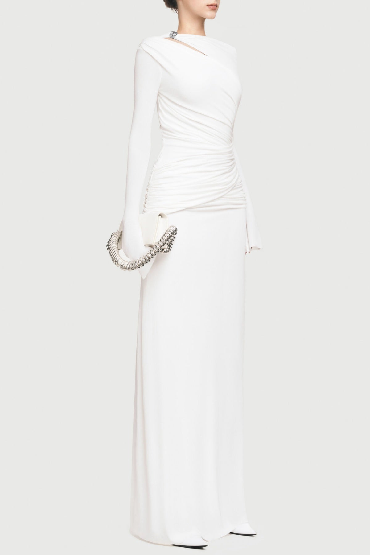 LysanderAsymmetricalDrapeCutoutMaxiDress-White2 LYSANDER ASYMMETRICAL DRAPE CUTOUT MAXI DRESS - WHITE