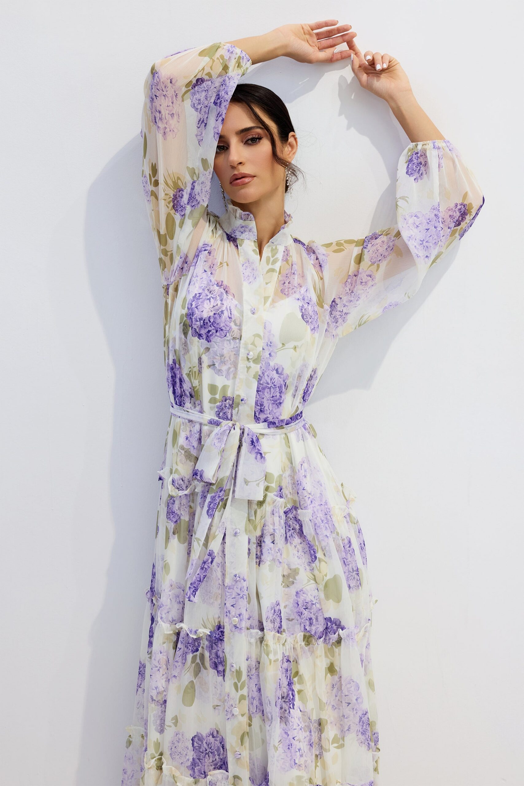 MURRAY FLORAL CHIFFON MAXI DRESS FOR WEDDING GUEST