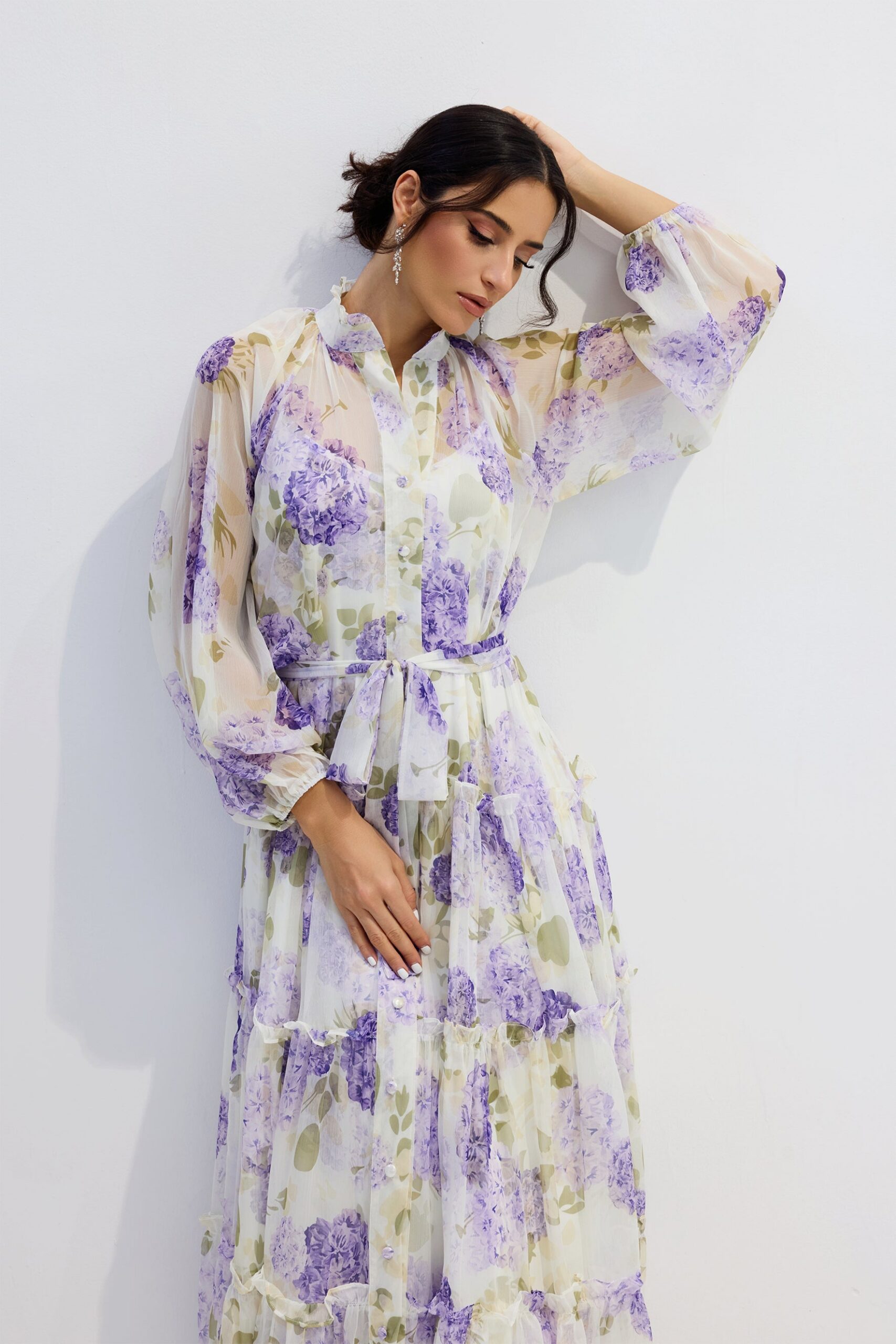 MURRAY FLORAL CHIFFON MAXI DRESS FOR WEDDING GUEST