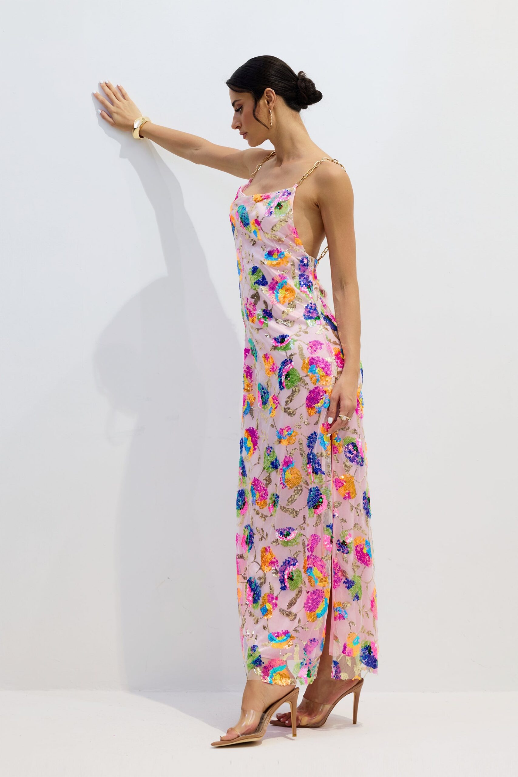 FANNY BACKLESS SEQUIN MAXI DRESS FOR PARTY