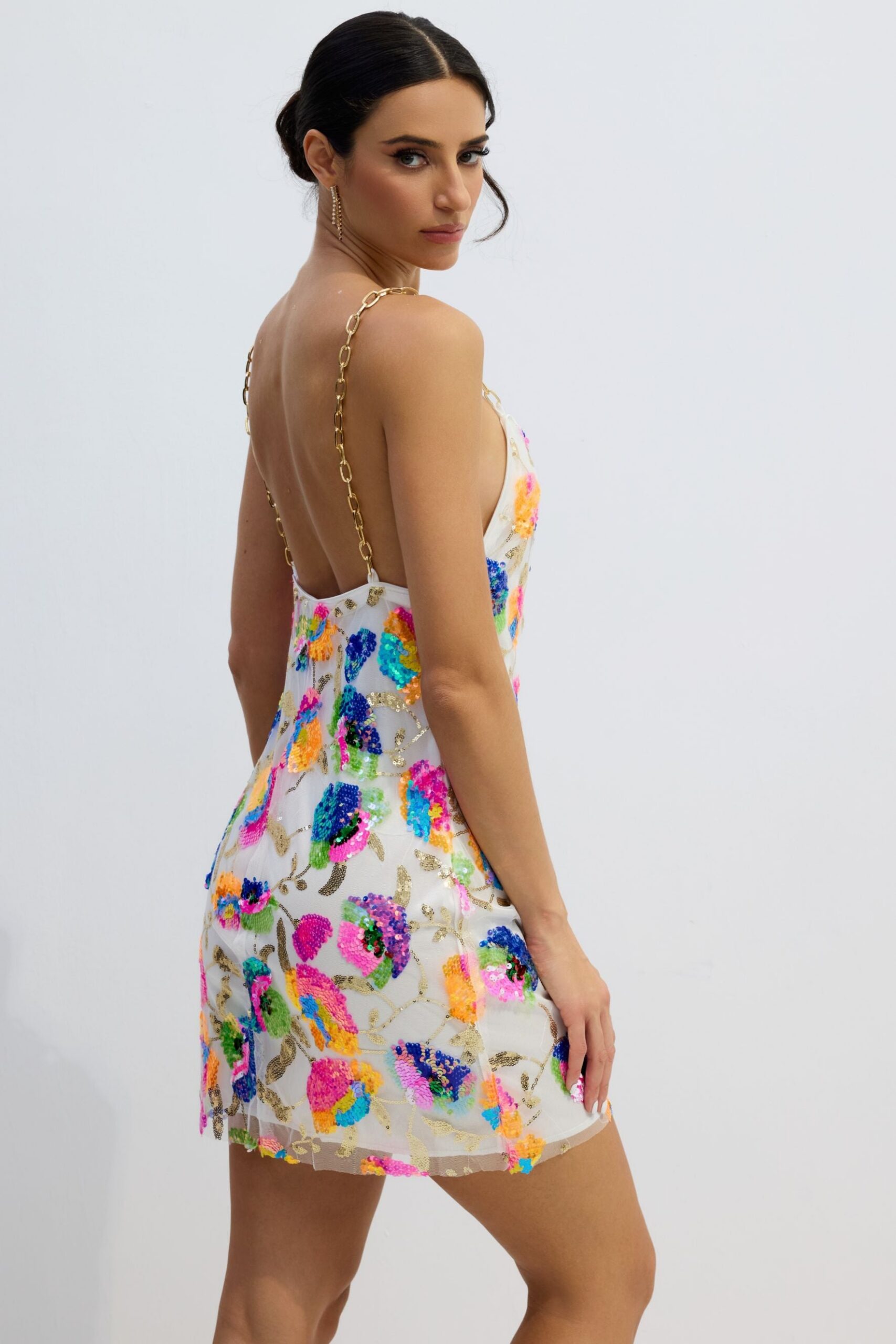 FANNY SEQUIN BACKLESS MINI DRESS FOR PARTY NIGHT