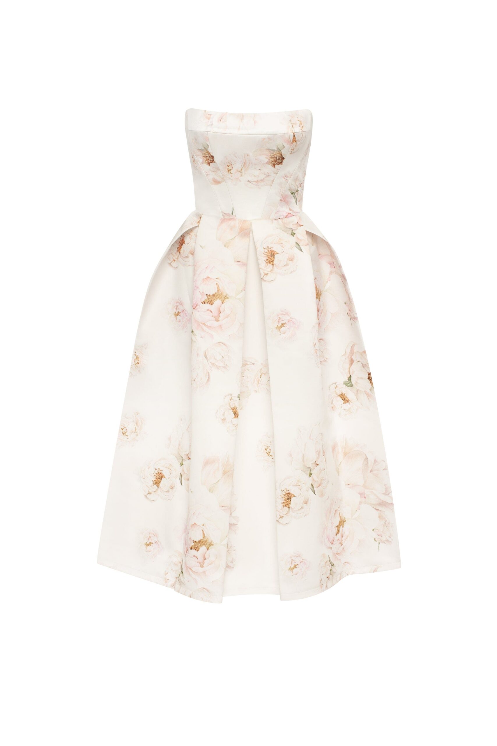 PINK PEONY CORSET MIDI DRESS, GARDEN PARTY