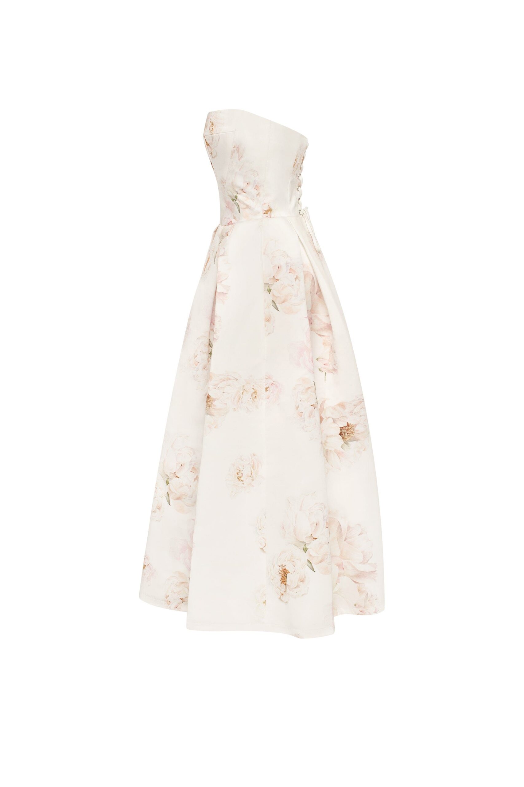 PINK PEONY CORSET MIDI DRESS, GARDEN PARTY