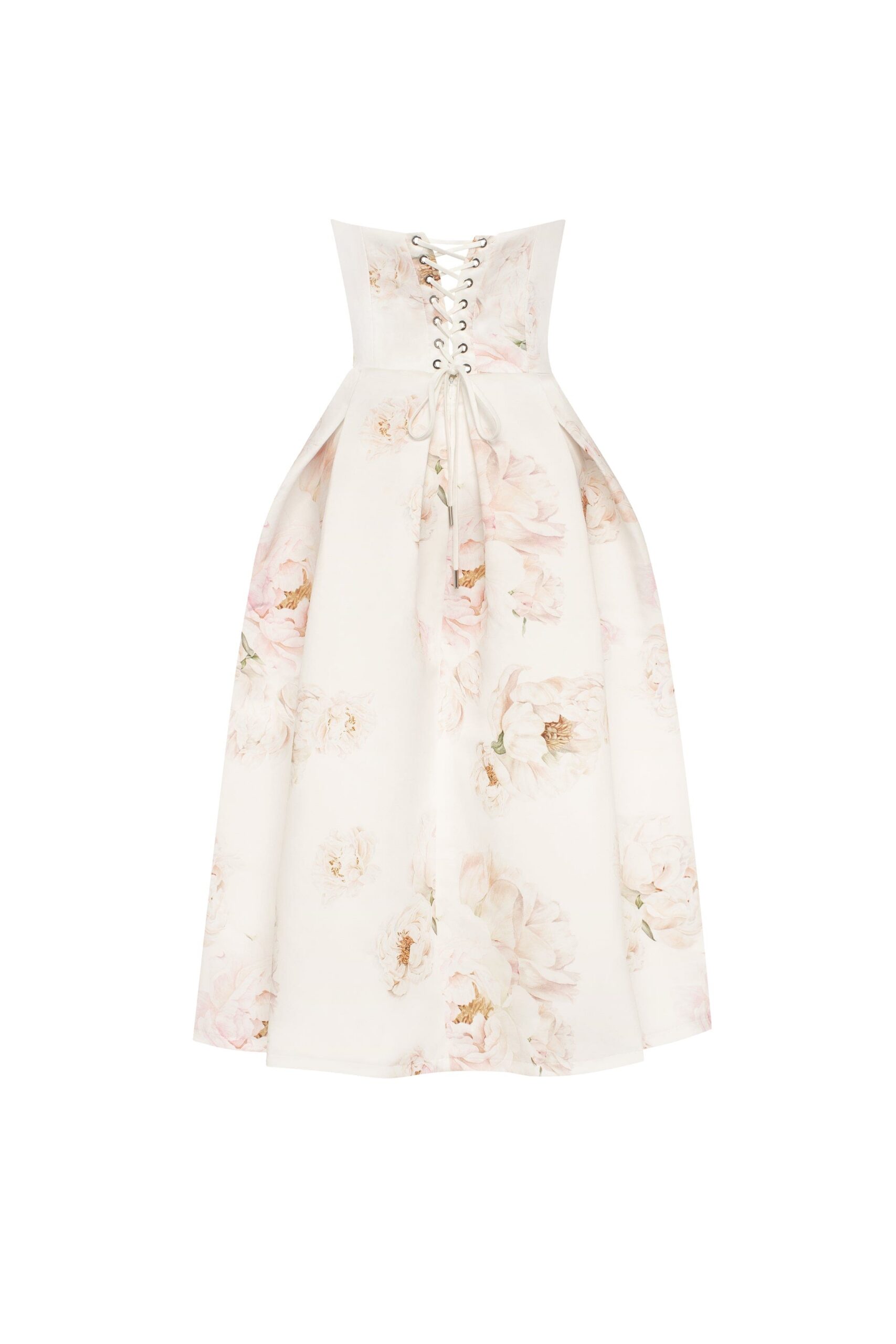 PINK PEONY CORSET MIDI DRESS, GARDEN PARTY