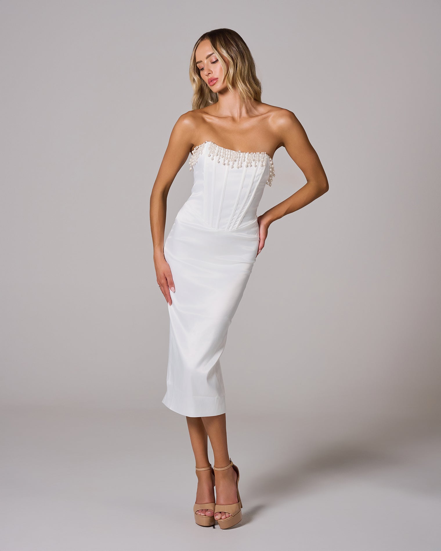 MONA_5 MONA EMBELLISHED STRAPLESS COCKTAIL DRESS