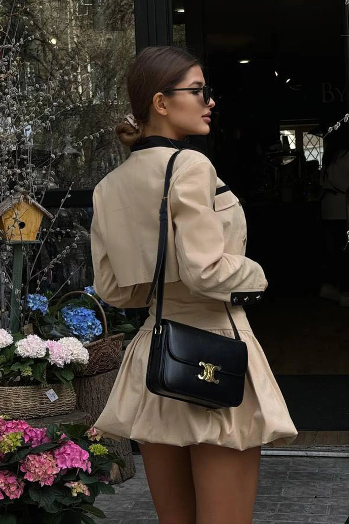 MADELINE CROPPED JACKET & BUBBLE SKIRT SET, COCKTAIL
