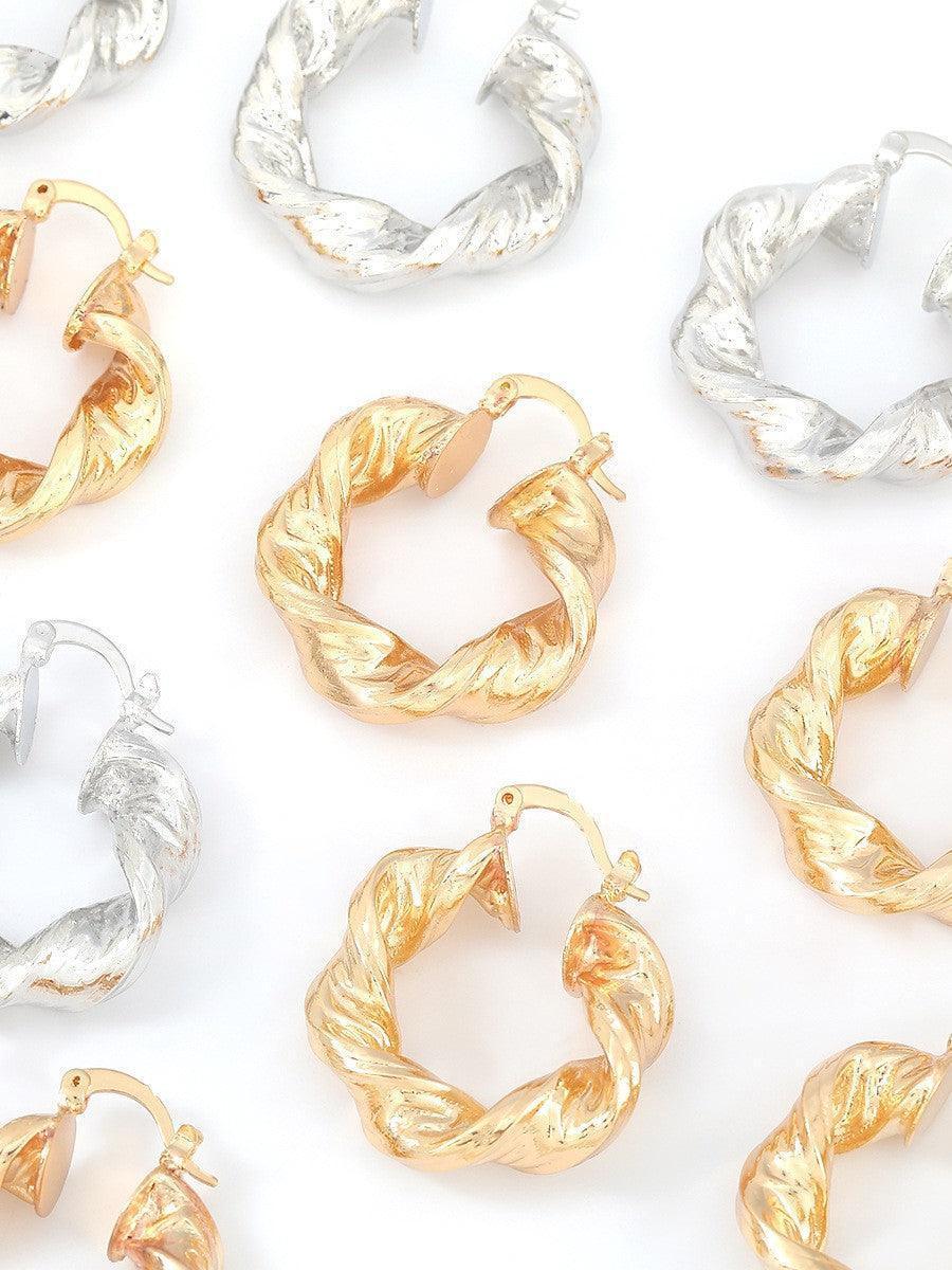 MaiaChunkyTwistHoopEarrings_6 MAIA CHUNKY TWIST HOOPS, EVERYDAY STATEMENT EARRINGS
