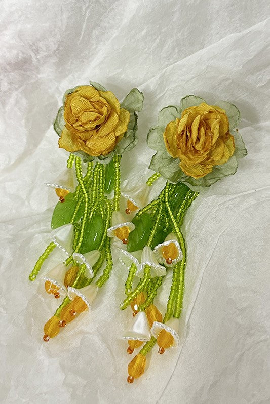 MAKAYLA FLORAL BEAD EARRINGS FOR WEDDING PARTY