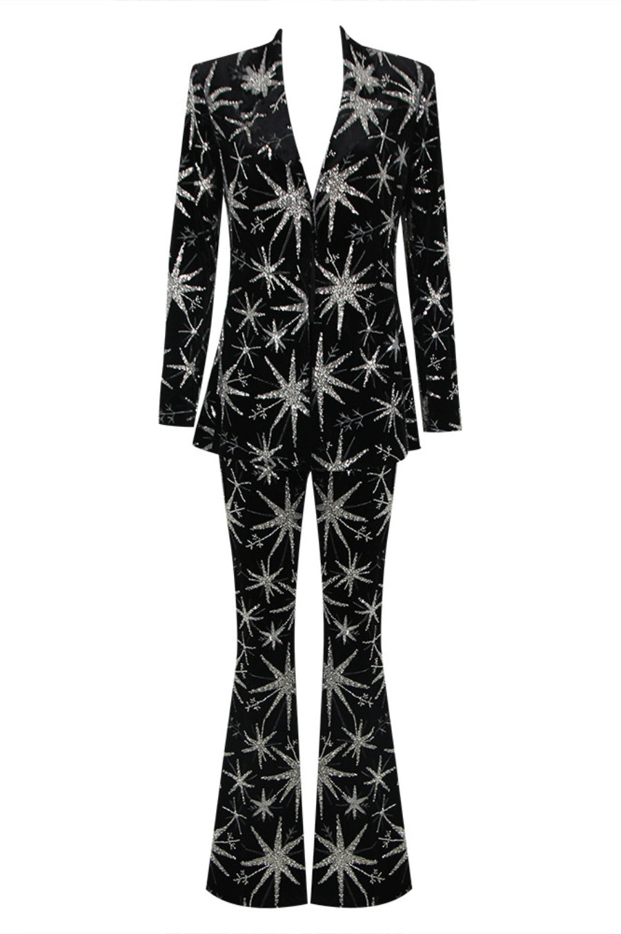 MARIGO STAR GLITTER BLAZER SET – PARTY EMBROIDERED TWO-PIECE