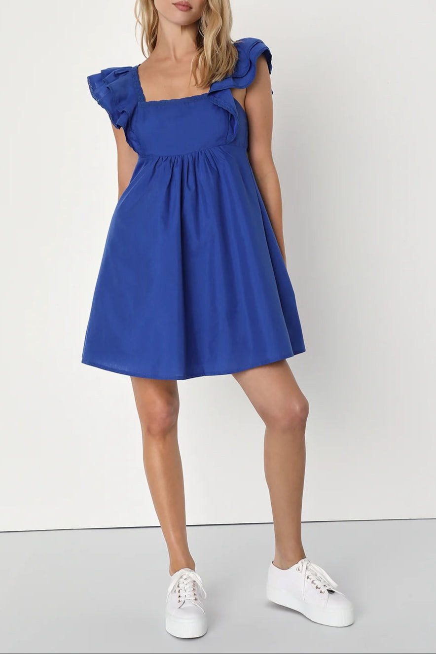 MarvelousTimeCobaltBlueRuffledMiniDress_3 COBALT BLUE RUFFLED MINI DRESS FOR PARTY