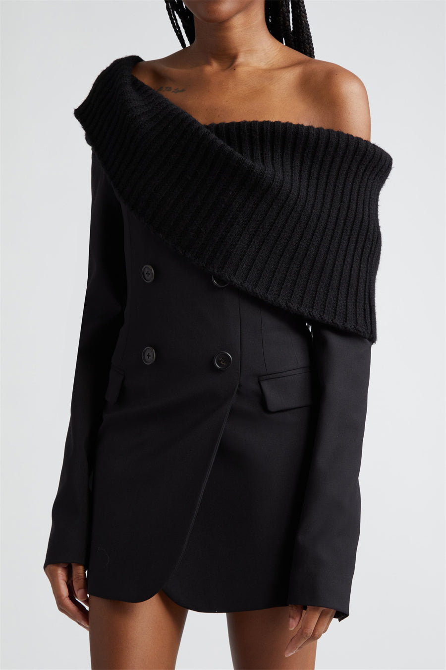 MATTIE ONE SHOULDER KNIT MINI DRESS