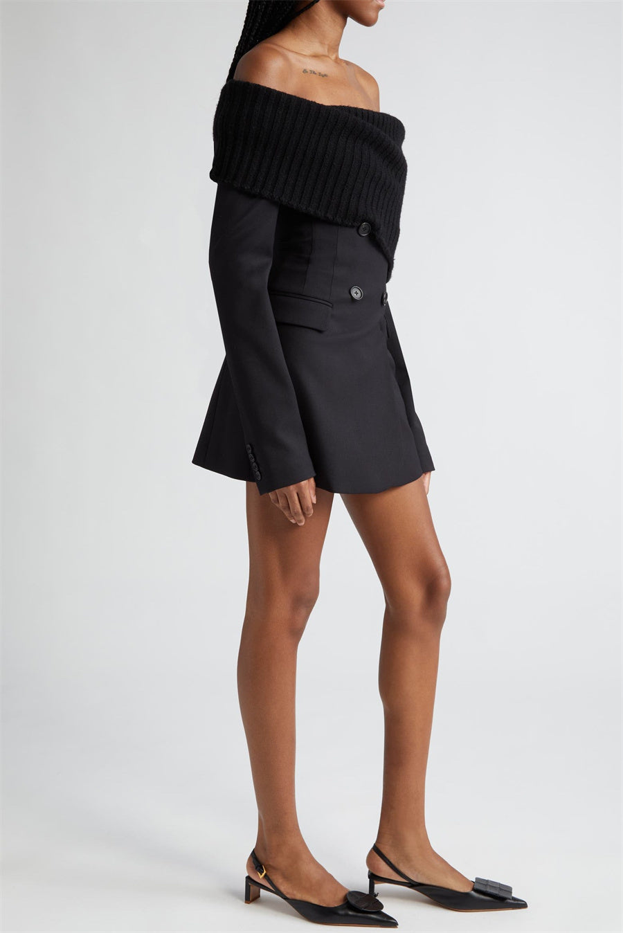 MATTIE ONE SHOULDER KNIT MINI DRESS