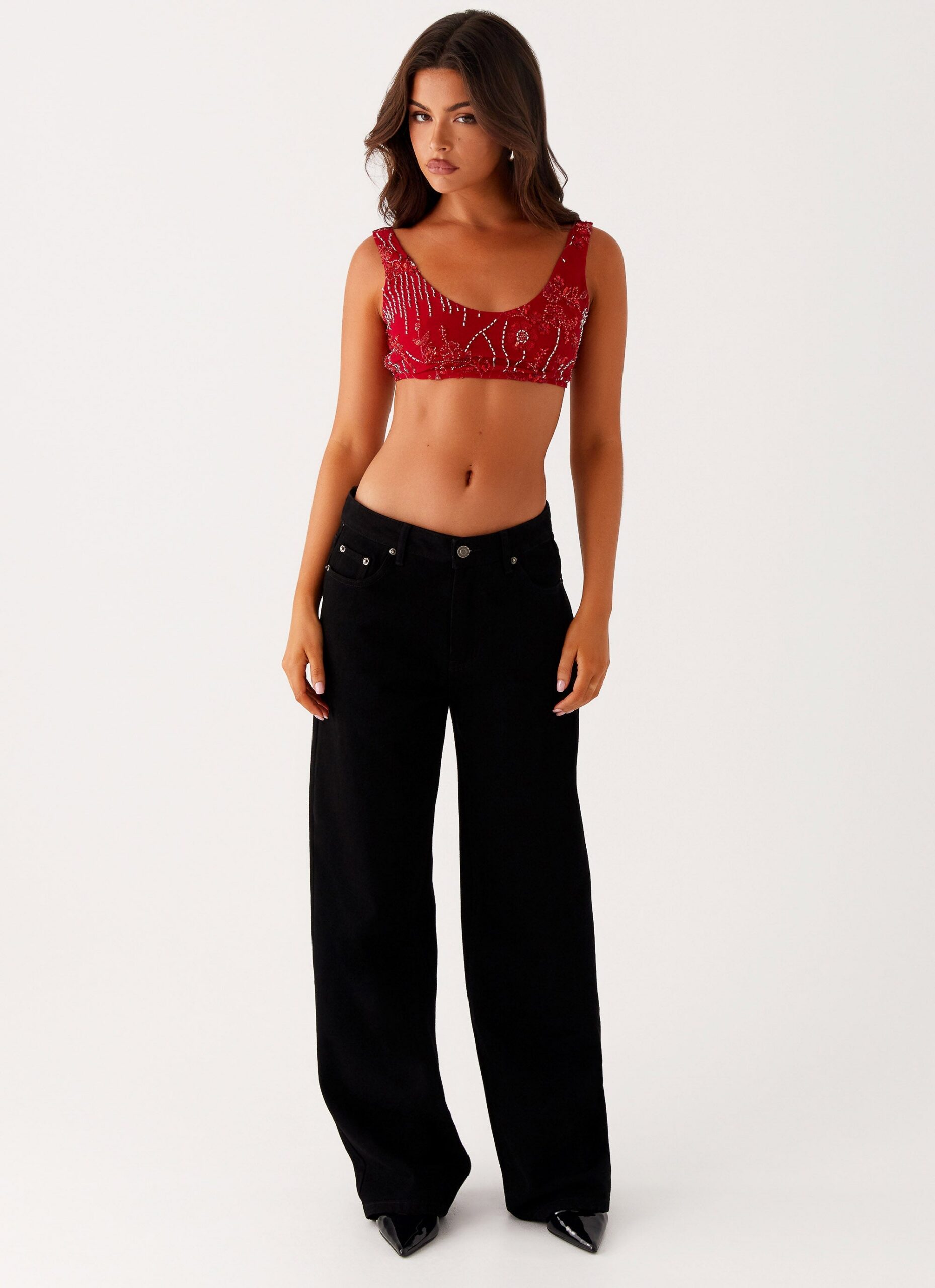 MERCER SEQUIN BRALETTE - RED, PARTY NIGHT TOP