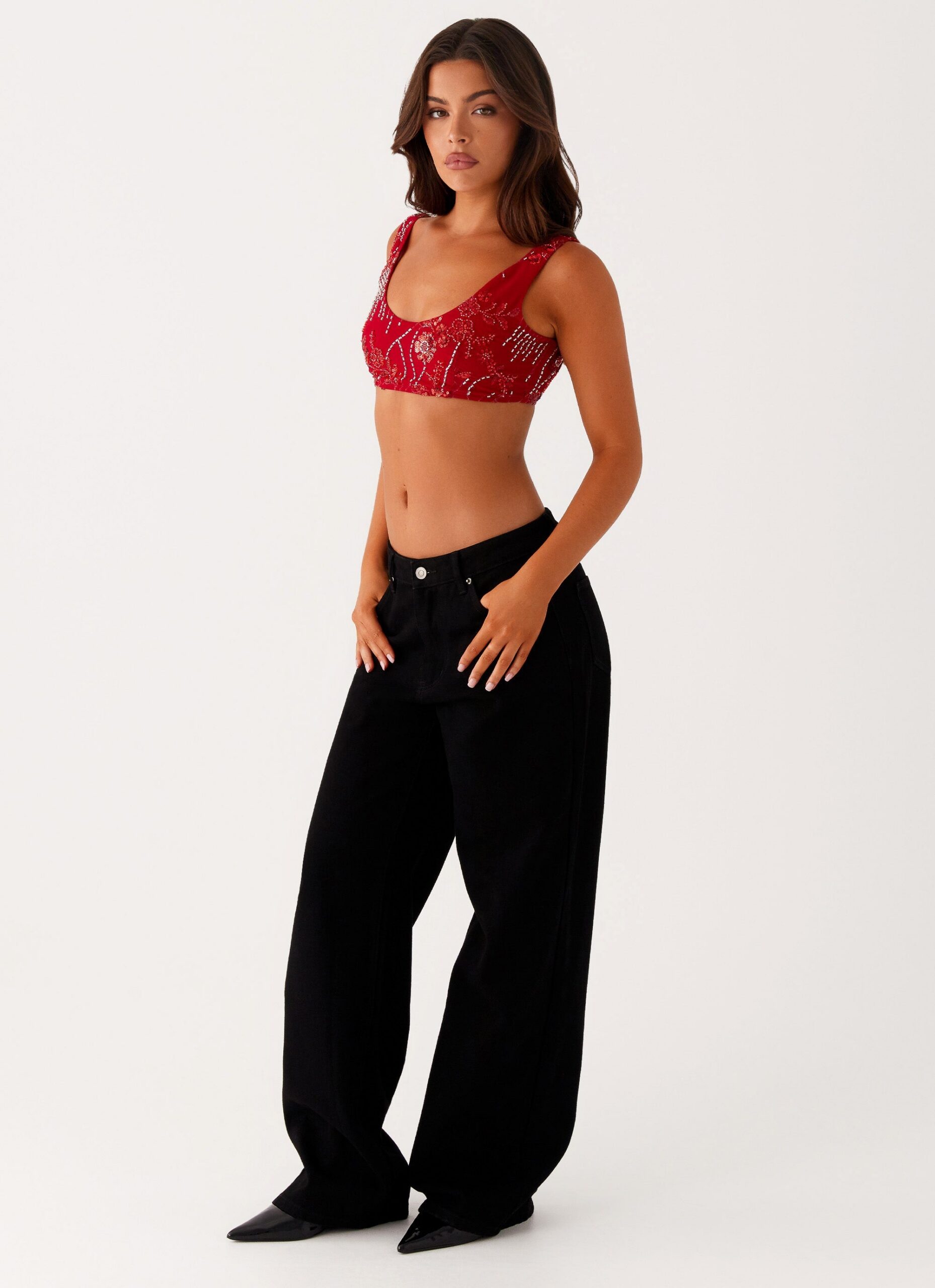 MERCER SEQUIN BRALETTE - RED, PARTY NIGHT TOP
