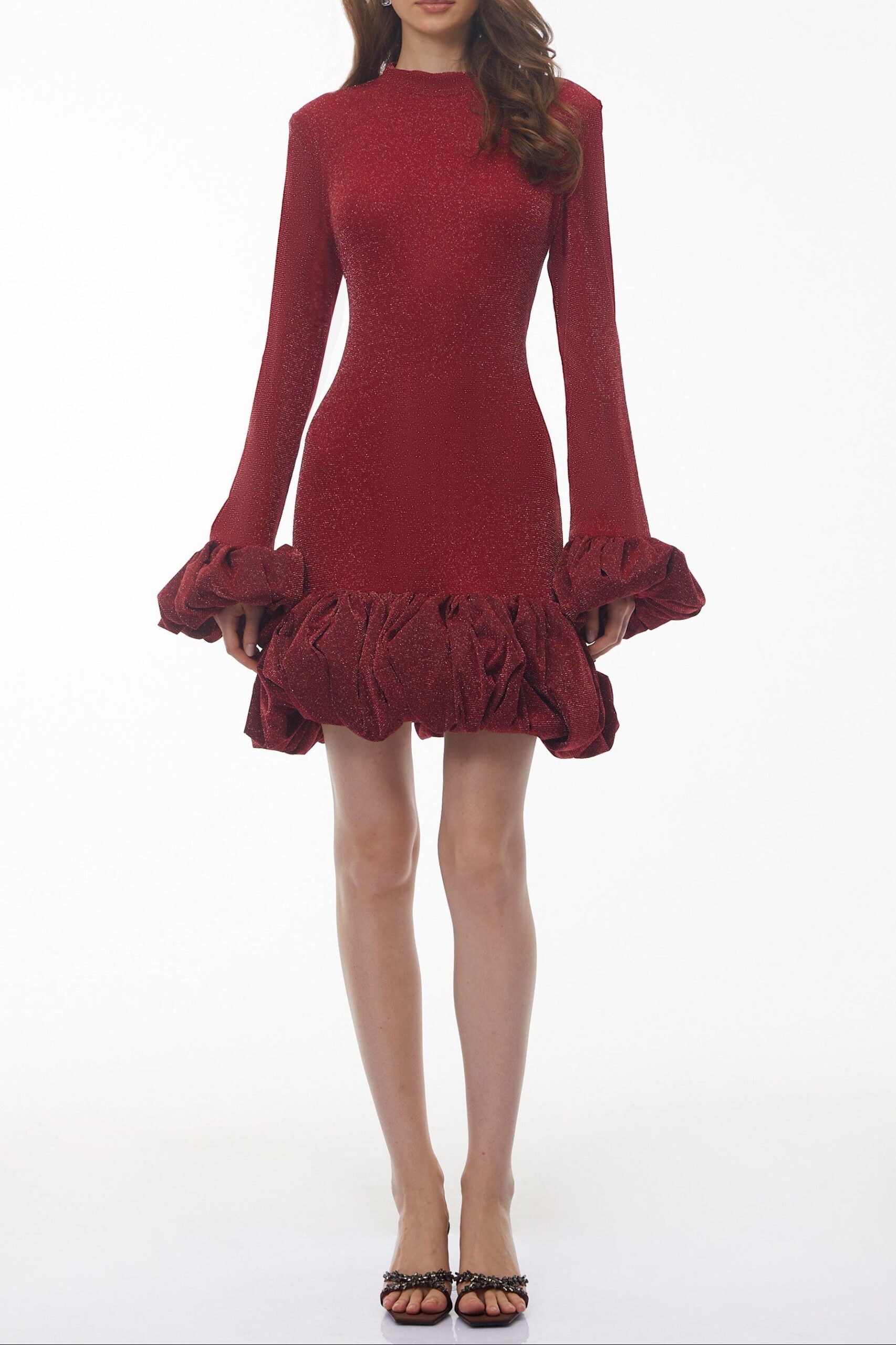 MeredithRedLongSleeveMidiDresswithRuffledTrim_1_f19803f3-f04d-4cc4-9767-5f7f2a2b9dba BURGUNDY TABITHA LONG SLEEVE MIDI DRESS WITH RUFFLED TRIM