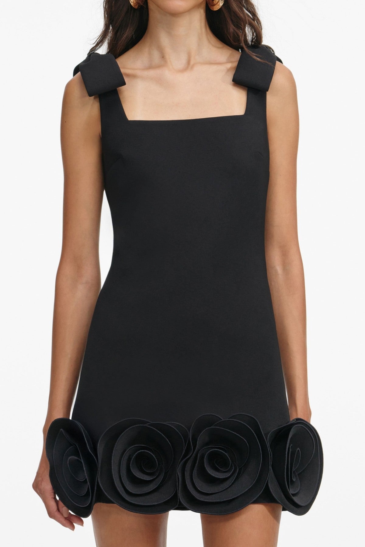 MIAMOR FLORAL MINI DRESS - BLACK WEDDING GUEST