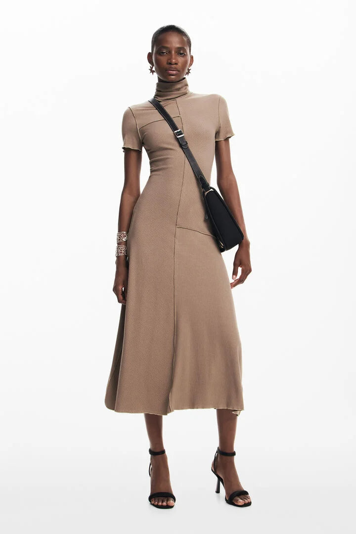 Mididresswithhighneck_Desigual LACE HIGH NECK MIDI DRESS FOR WEDDING