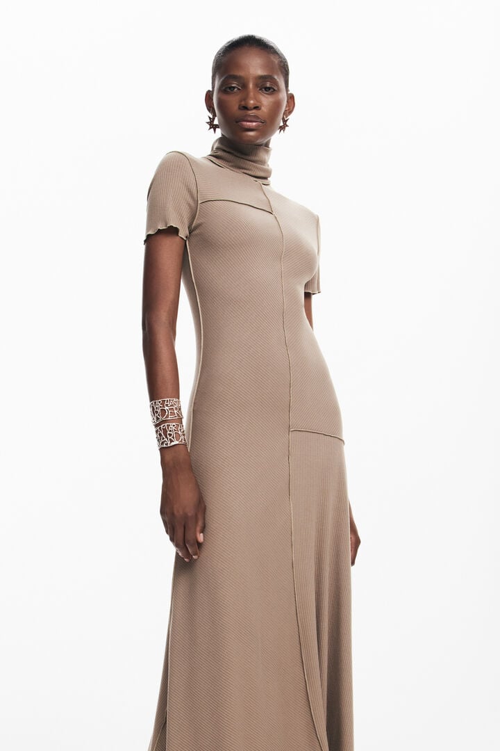 LACE HIGH NECK MIDI DRESS FOR WEDDING