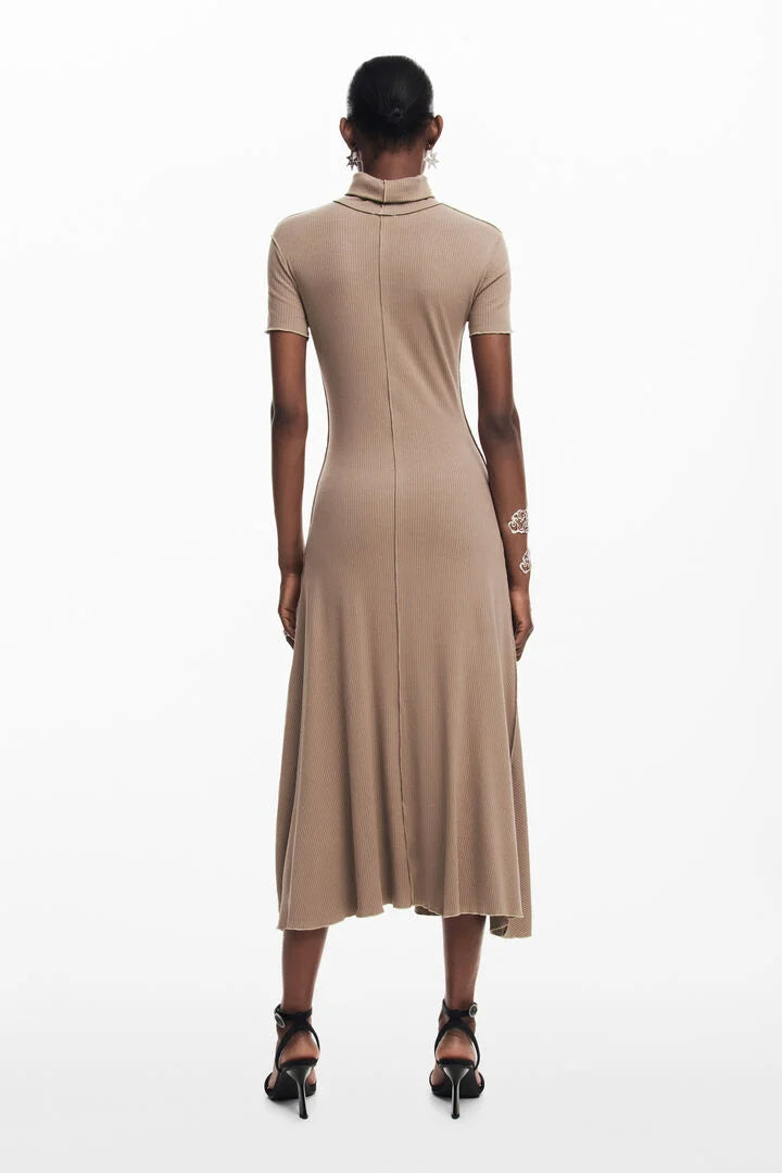 LACE HIGH NECK MIDI DRESS FOR WEDDING
