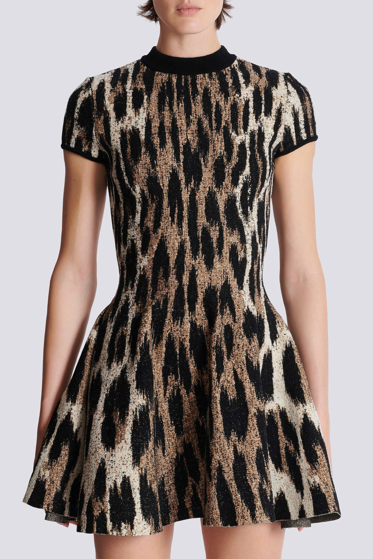MIETTE LEOPARD JACQUARD MINI DRESS