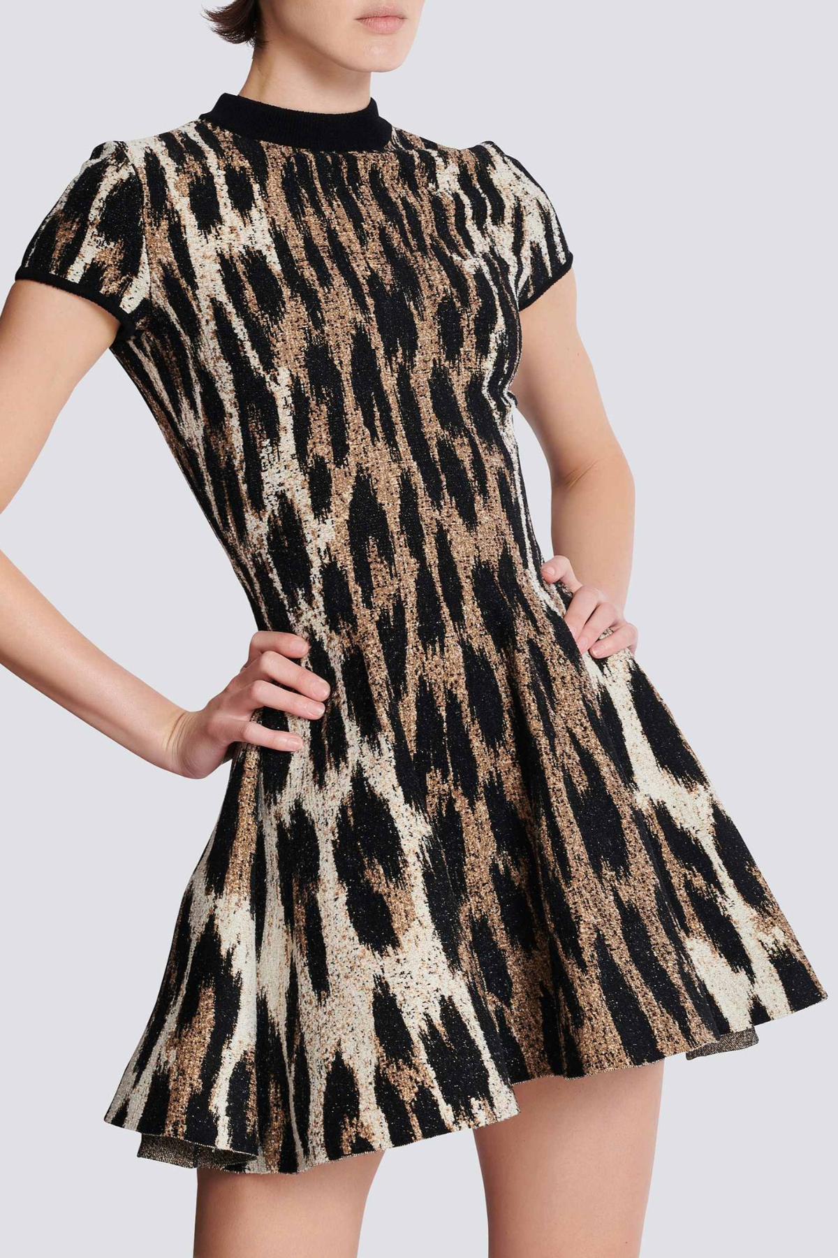MIETTE LEOPARD JACQUARD MINI DRESS