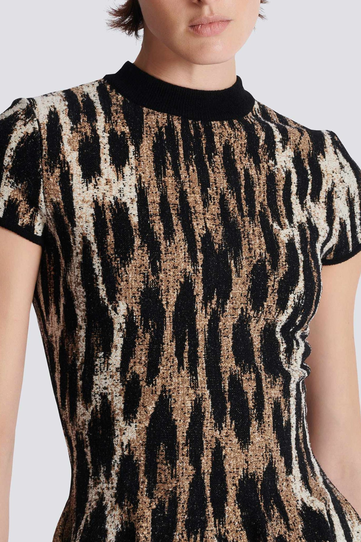 MIETTE LEOPARD JACQUARD MINI DRESS