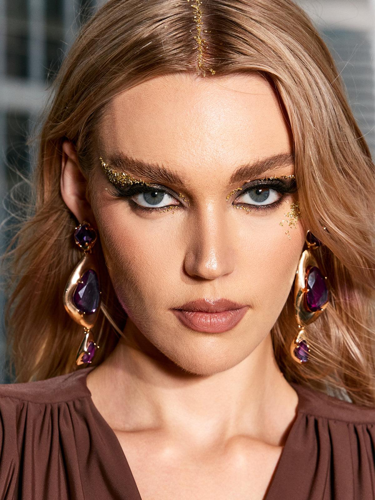 GEOMETRIC RHINESTONE EARRINGS FOR PARTY