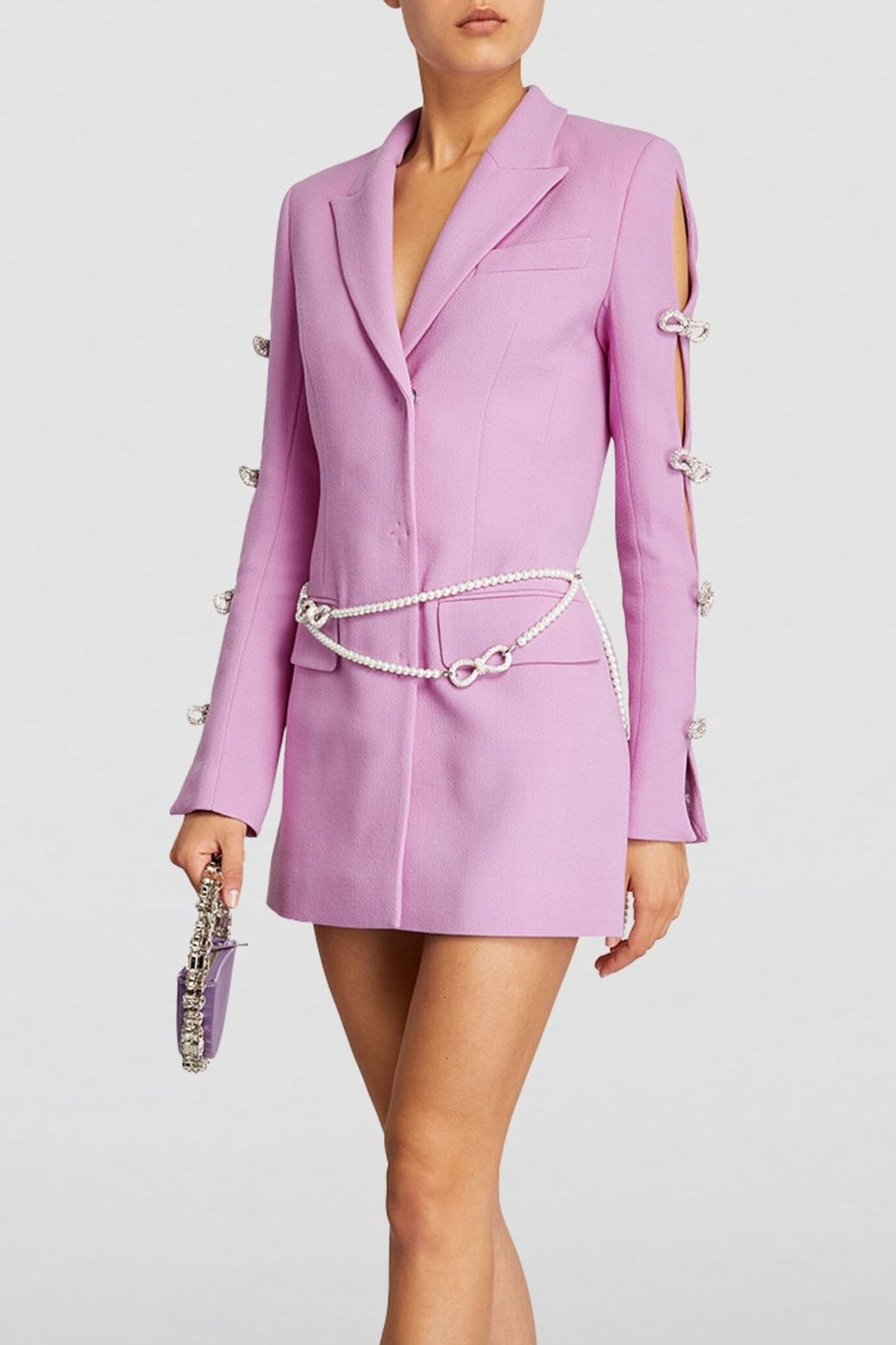 MilenaBow-DetailPearlBeltedBlazerDress6 MILENA PEARL BOW BLAZER DRESS