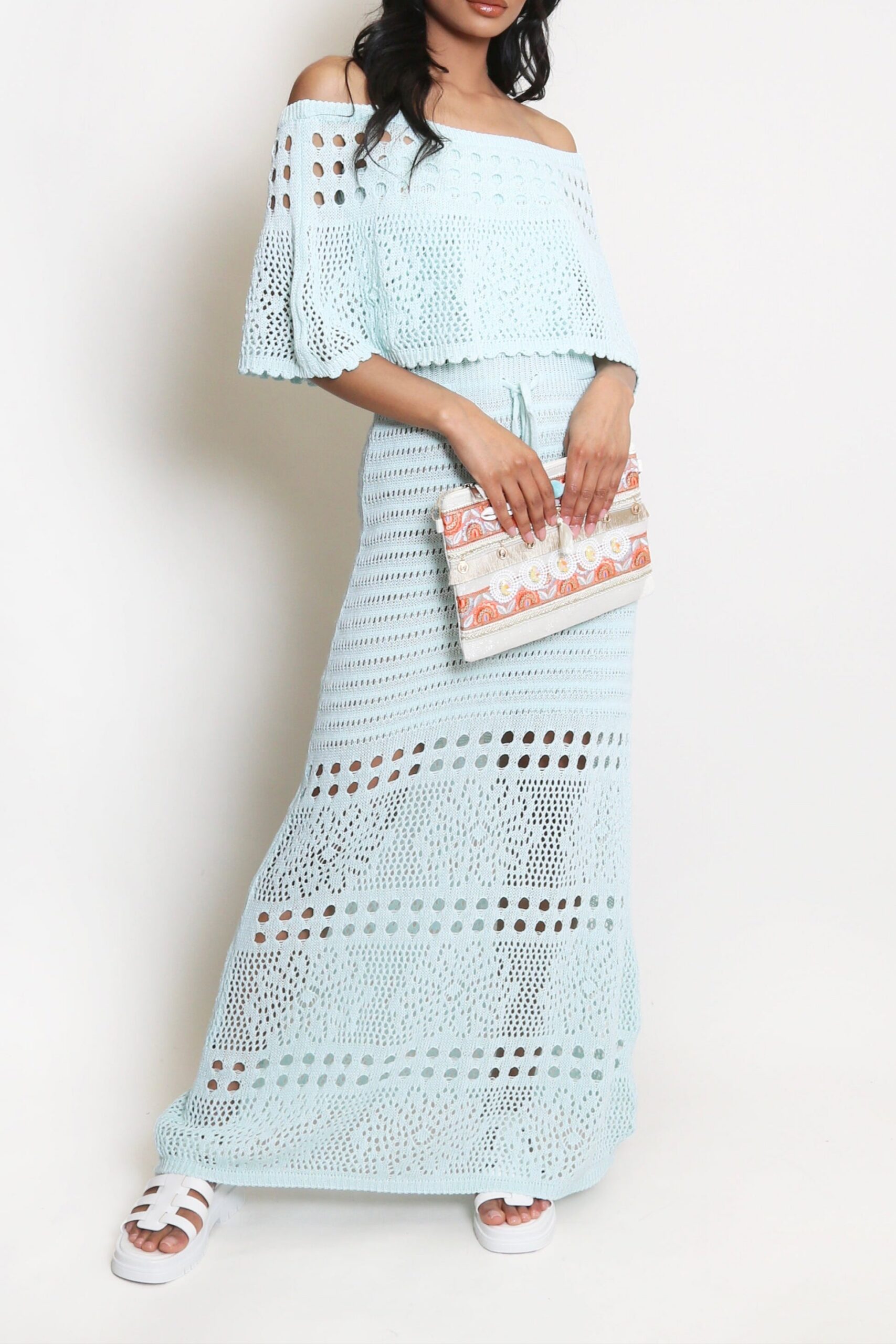CROCHET BANDEAU MAXI DRESS, BEACH WEDDING GUEST