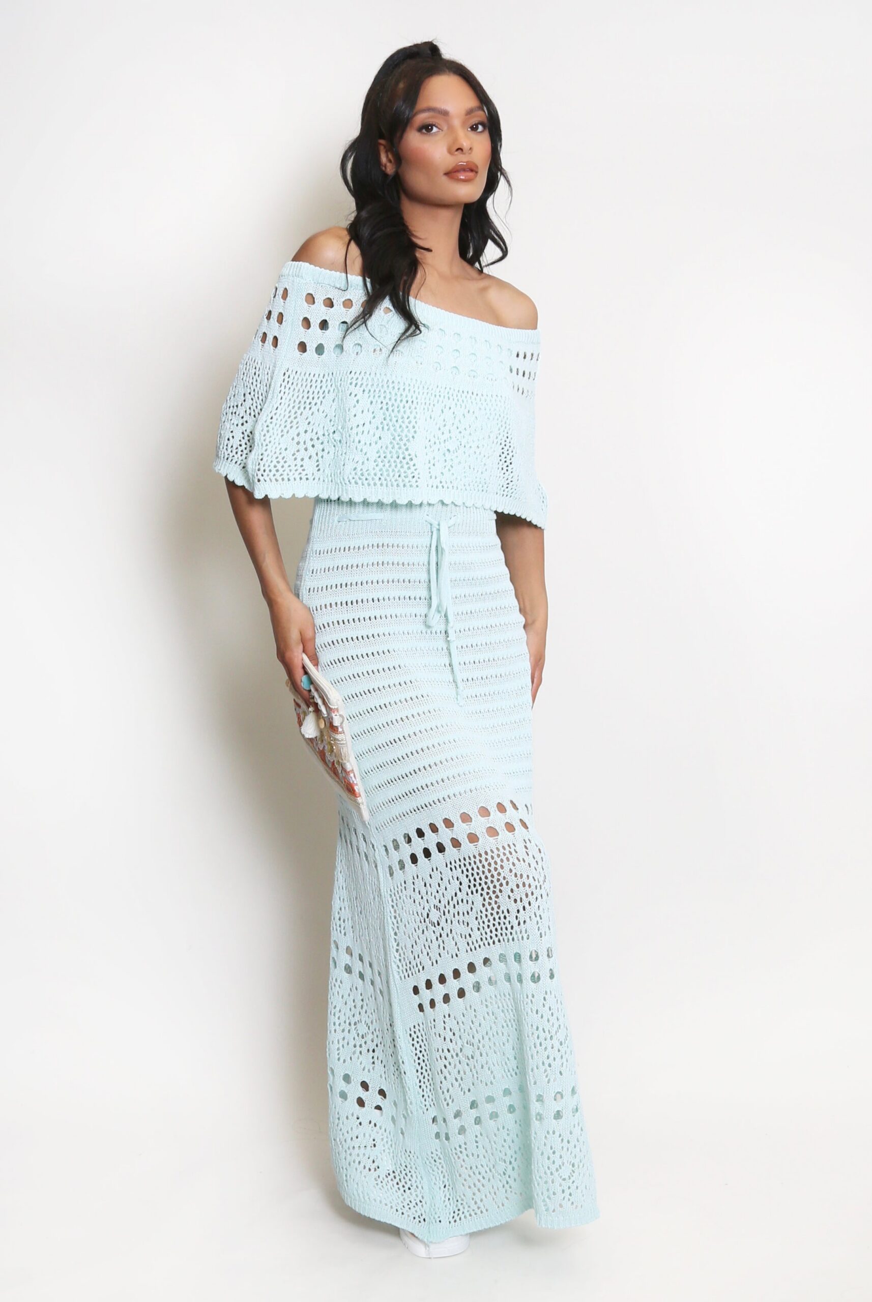 CROCHET BANDEAU MAXI DRESS, BEACH WEDDING GUEST