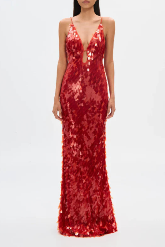 MishaSequin1 MISHA SAPPHIRE SEQUIN MAXI DRESS FOR EVENING
