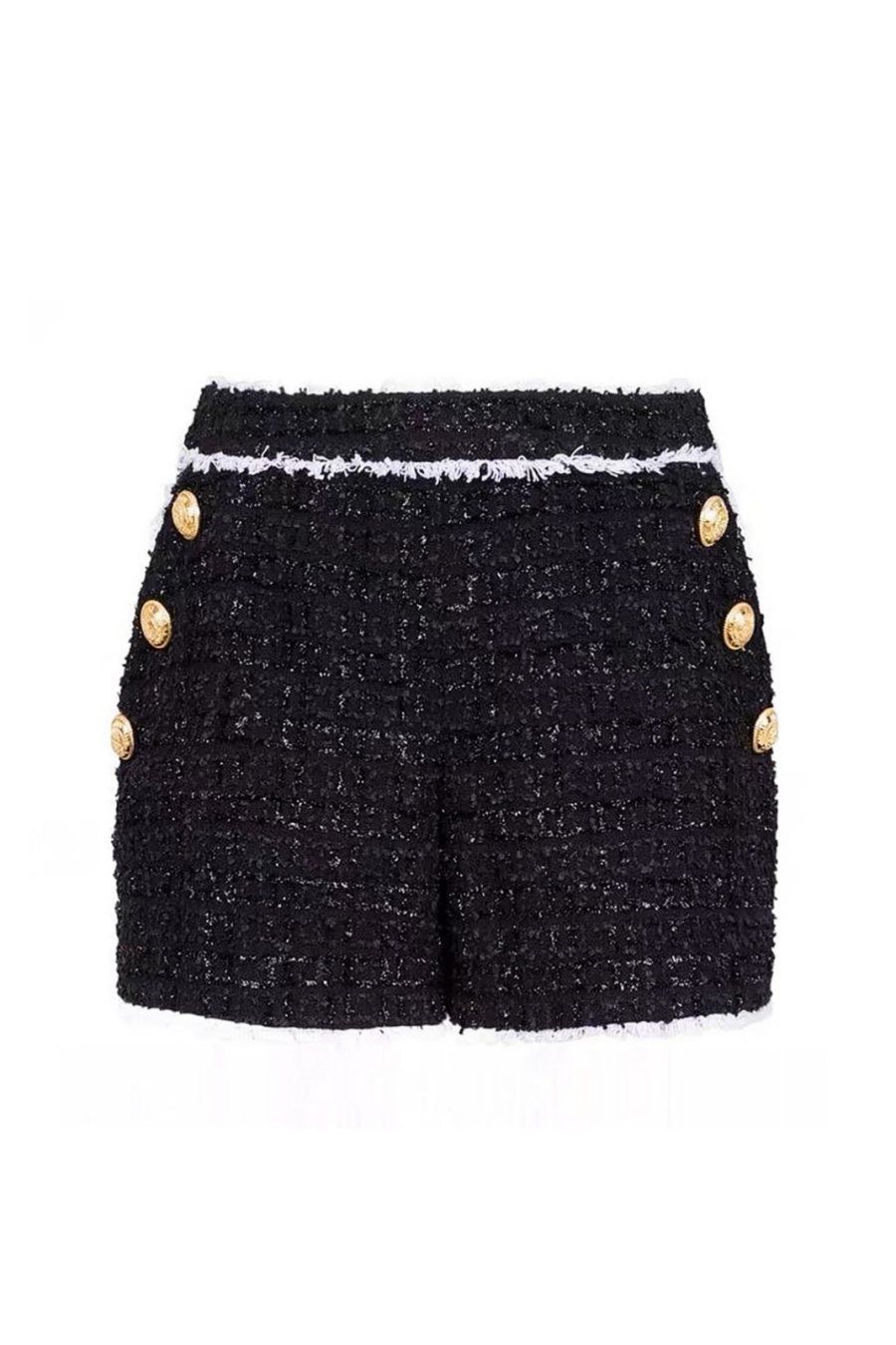 MISHKA TWEED BLAZER JACKET - BLACK