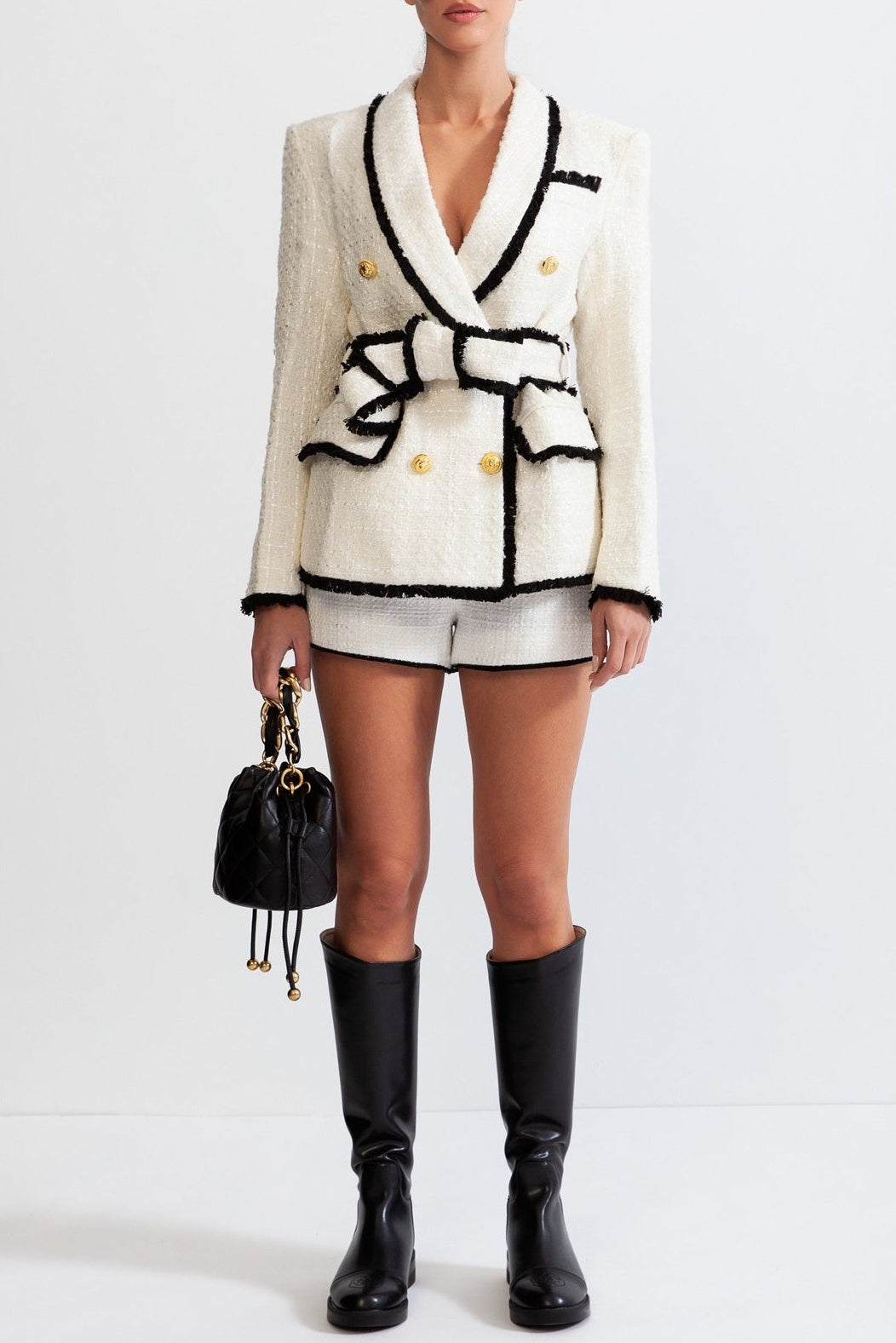 MishkaBreastedTweedJacket-White3 MISHKA TWEED BLAZER - WHITE, FORMAL JACKET