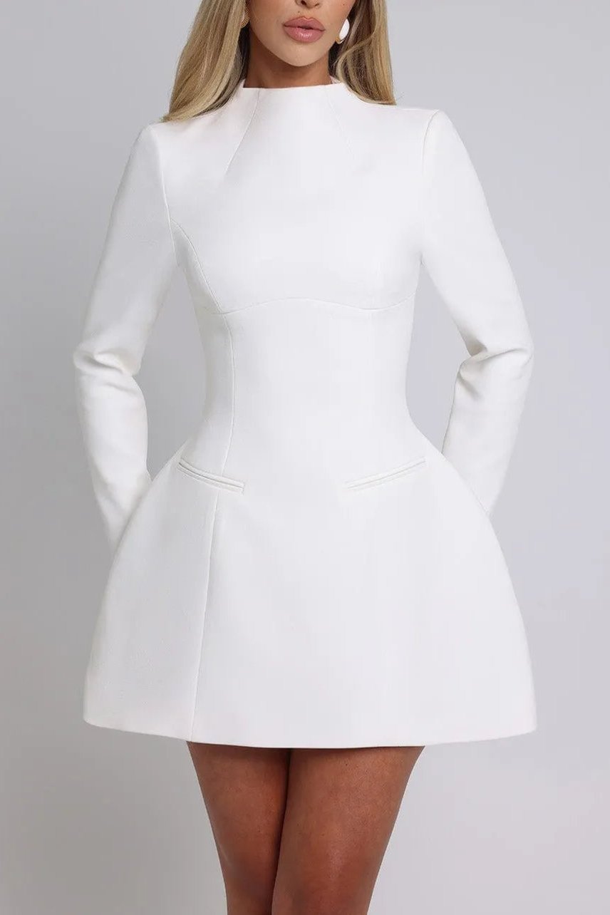 MOLLY OPEN BACK LONG SLEEVE MINI DRESS FOR PARTY