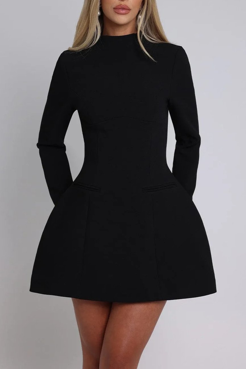 MOLLY OPEN BACK LONG SLEEVE MINI DRESS